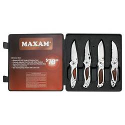 Maxam® 4pc One-Hand Opening Liner Lock Knife Set