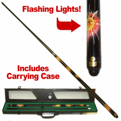 Professional Fiberglass Lighted Billiard Pool Cue -Fireworks