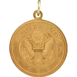 14K Yellow Gold St. Christopher /Us Army Medal
