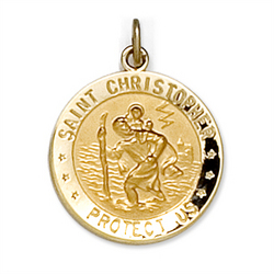 14K Yellow Gold St. Christopher Us Air Force Medal