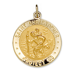 14K Yellow Gold St. Christopher/Us Marine Corps Medal