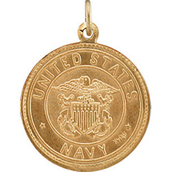 14K Yellow Gold St. Christopher/Us Navy Medal