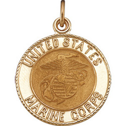 14K Yellow Gold Us Marine Corps Medal