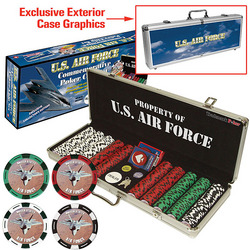 U.S. Air Force CLAY-Filled 500 Poker Chip Set w/Custom Case