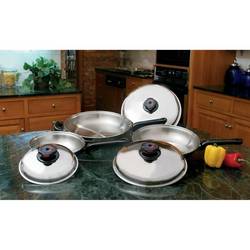 Precise Heat™ 6pc Stainless Steel Skillet Set with Steam Control™ Knob