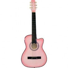 Pink Folk Guitar Set(Bag-Tuner-Belt-String-Pick)