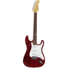 39 inch Transparent Red Electric Guitar With Belt