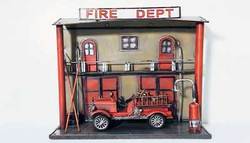 Fire House wall hanging w/truck