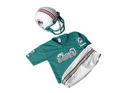 Miami Dolphins Youth NFL Team Helmet and Uniform Set by Franklin Sports (Medium)