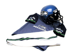 Seattle Seahawks Youth NFL Team Helmet and Uniform Set by Franklin Sports (Medium)