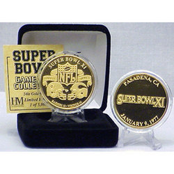 24kt Gold Super Bowl XI flip coin