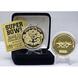 24kt Gold Super Bowl XIV flip coin