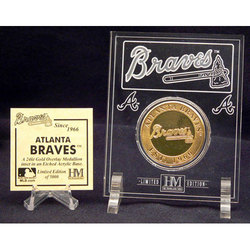 Atlanta Braves 24KT Gold Coin in Archival Etched Acrylic.