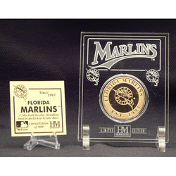 Florida Marlins 24KT Gold Coin in Archival Etched Acrylic.