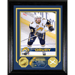 Chris Drury Photomint w/ Game Used Net