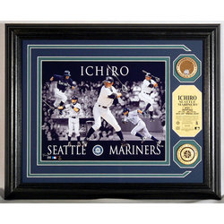 Ichiro ""Dominance"" Photo Mint w/24kt Gold Coin and Authentic Infield Dirt Coin