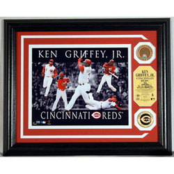 Ken Griffey Jr. ""Dominance"" Photo Mint w/24kt Gold Coin and Authentic Infield Dirt Coin
