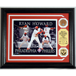 Ryan Howard ""Dominance"" Photo Mint w/24kt Gold Coin and Authentic Infield Dirt Coin