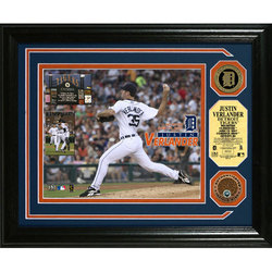 Justin Verlander No Hitter Infield Dirt Coin Photo Mint w/ Two Coins
