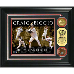 Craig Biggio ""3000TH Career Hit Collage"" Photo Mint w/ 24KT Gold and Infield Dirt coins