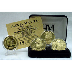 Mickey Mantle 24KT Gold Commemorative Coin Set