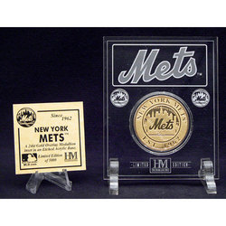 New York Mets 24KT Gold Coin in Archival Etched Acrylic.