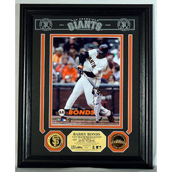 Barry Bonds Archival Etched Photo Mint w/Two 24KT Gold Coins