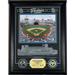 Petco Park Archival Etched Glass w/ two Gold Coins