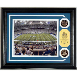 Indianapolis Colts RCA Dome NFL Stadium Photo Mint w/ 2 24KT Gold Coins
