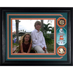 Miami Dolphins ""# 1 Fan"" Personalized Photo Mint with 2 Gold Coins