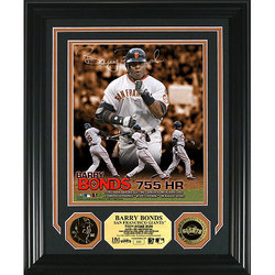Barry Bonds 755th HR Photomint w/ 2 24KT Gold Coins