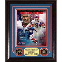 Thurman Thomas ""HOF"" Commemorative Photomint w/ 2 24KT Gold Coins