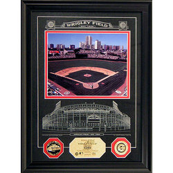 WRIGLEY FIELD ARCHIVAL ETCHED GLASS PHOTO MINT