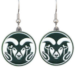 College Dangle Earrings - Colorado St. Rams