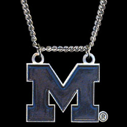 College Logo Pendant on Chain - Michigan Wolverines