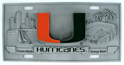 Miami Hurricanes - 3D License Plate