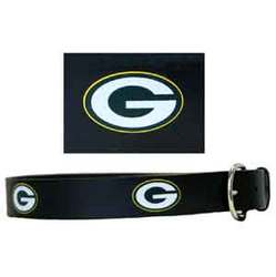 Embossed NFL Leather Belt - Green Bay Packers