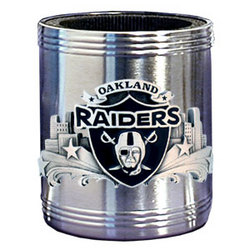 NFL Can Cooler - Pewter Emblem Oakland Raiders