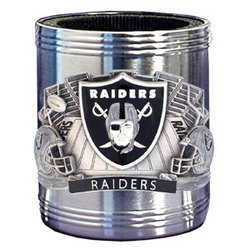 NFL Can Cooler - Pewter Emblem Oakland Raiders