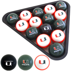 Miami Hurricanes Officially Licensed Billiard Balls by Frenzy Sports