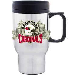 NFL Travel Mug - Pewter Emblem Cardinals