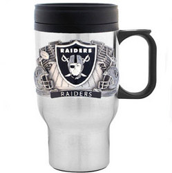 NFL Travel Mug - Pewter Emblem Raiders