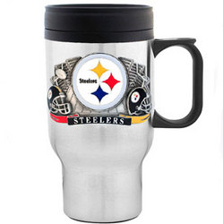 NFL Travel Mug - Pewter Emblem Steelers