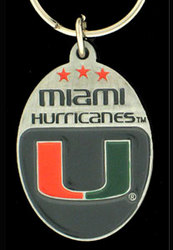 NCAA Team Logo Key Ring -  Miami Hurricaines