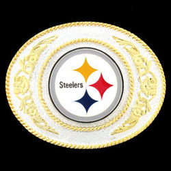 Pittsburgh Steelers - Gold and Silver Toned NFL Logo Buckle